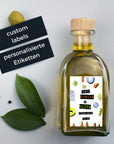 Flaschenetiketten für Essig, Oel oder Likoer im 80er Jahre Retro Vintage Style, 55 x 85 mm