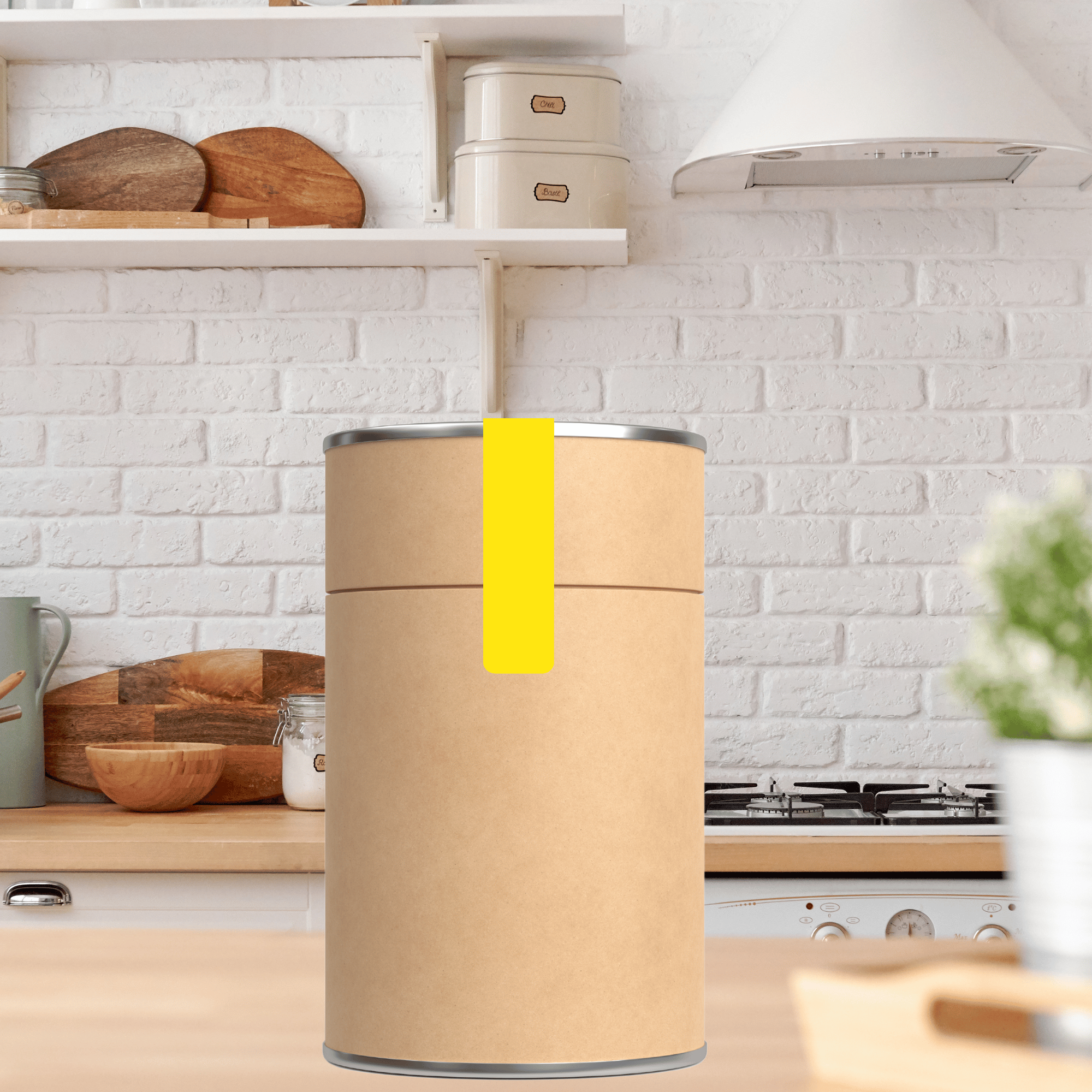Gewaehrverschluss Etiketten  fuer  Dosen gelb 70 x 12 mm  von watsonlabel  ID4198 