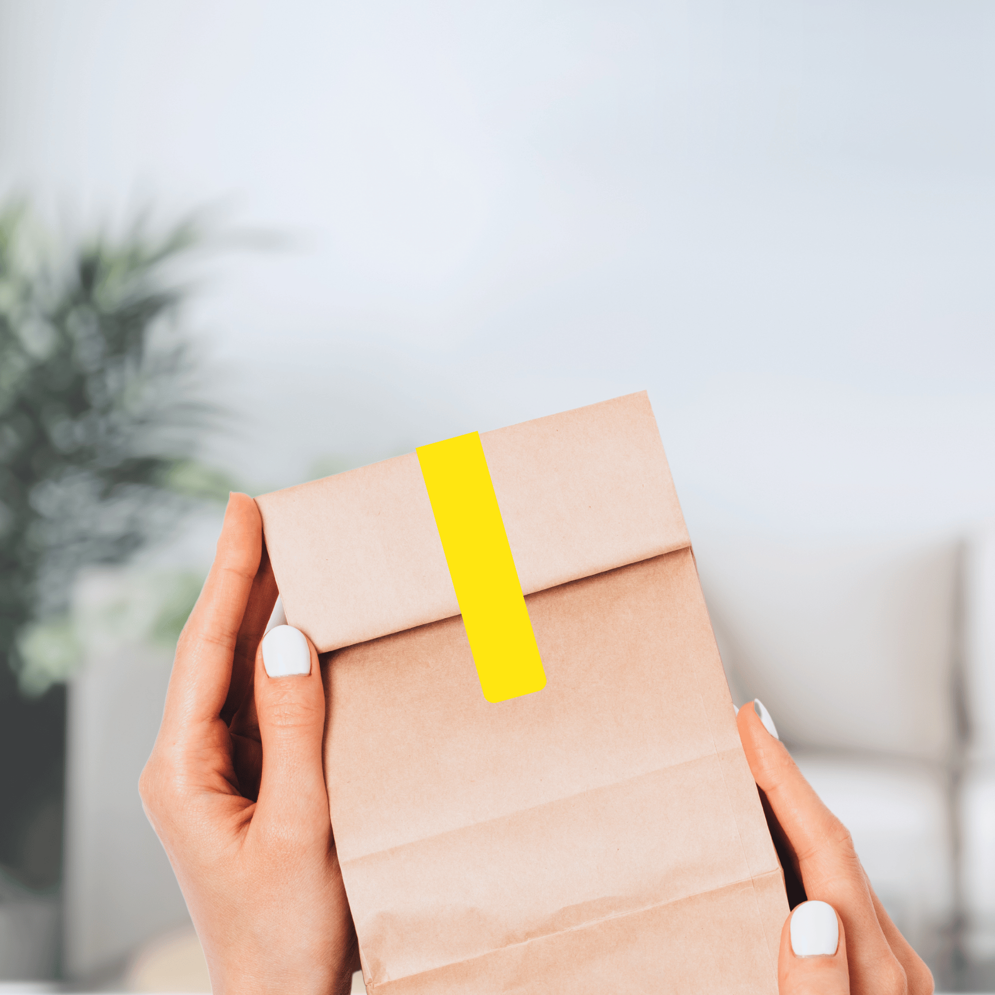 Gewaehrverschluss Etiketten  fuer  Verpackungen gelb 70 x 12 mm  von watsonlabel  ID4198 