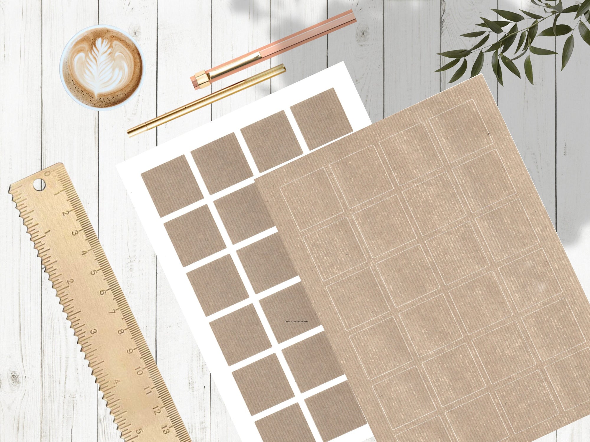Kraft Etiketten braun quadratisch 40 x 40 mm für Glaeser und Kerzen von watsonlabel unbedruckt auf A Bogen