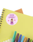 Personalisierte Namensaufkleber mit Prinzessin-Motiv dunkle Haare - watsonlabel