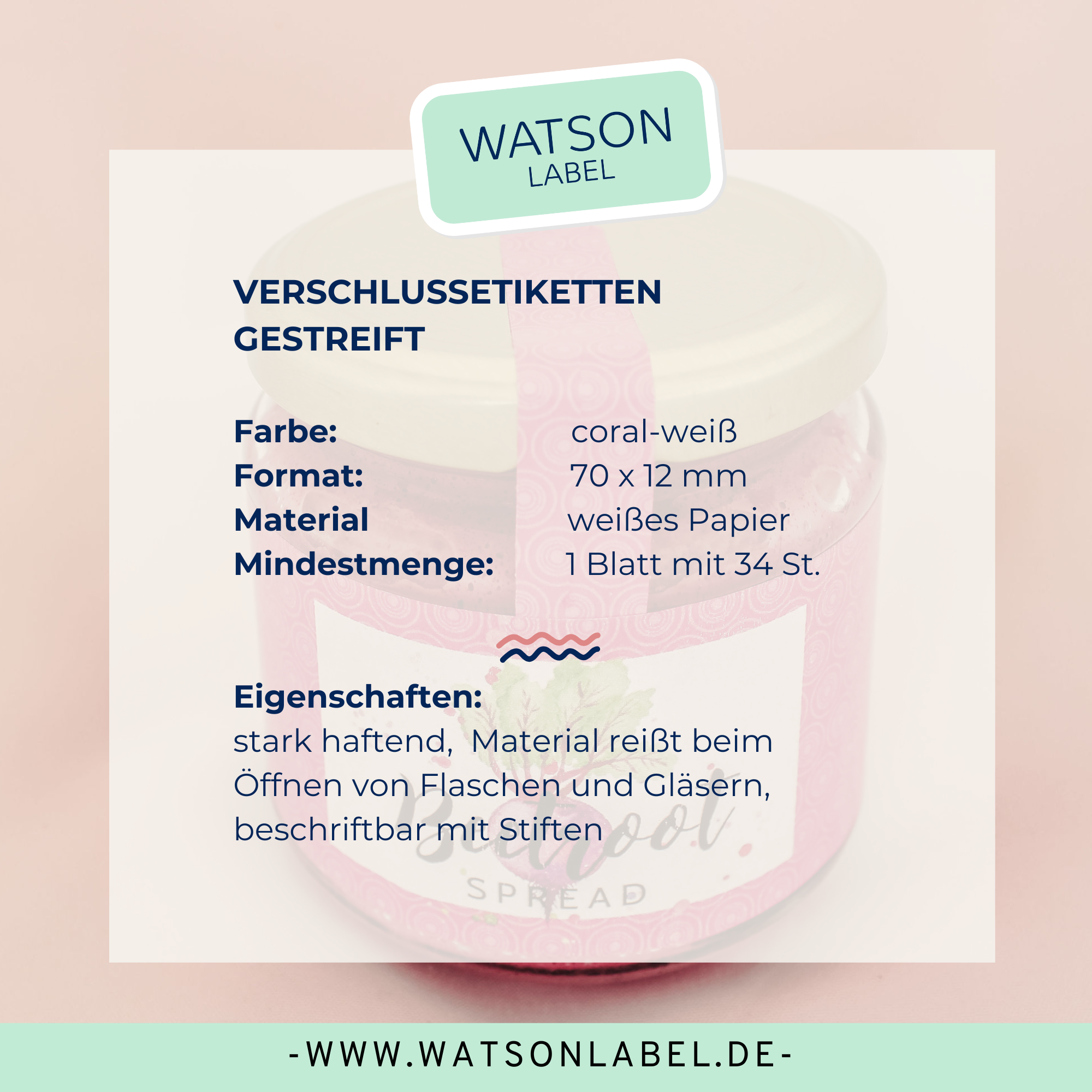 Selbstklebende_Verschluss-Etiketten_mit_gestreiftem_Muster_stylisch_Koralle-weiss_fuer Dosen guenstig online_kaufen_watsonlabel_ID4216 Info