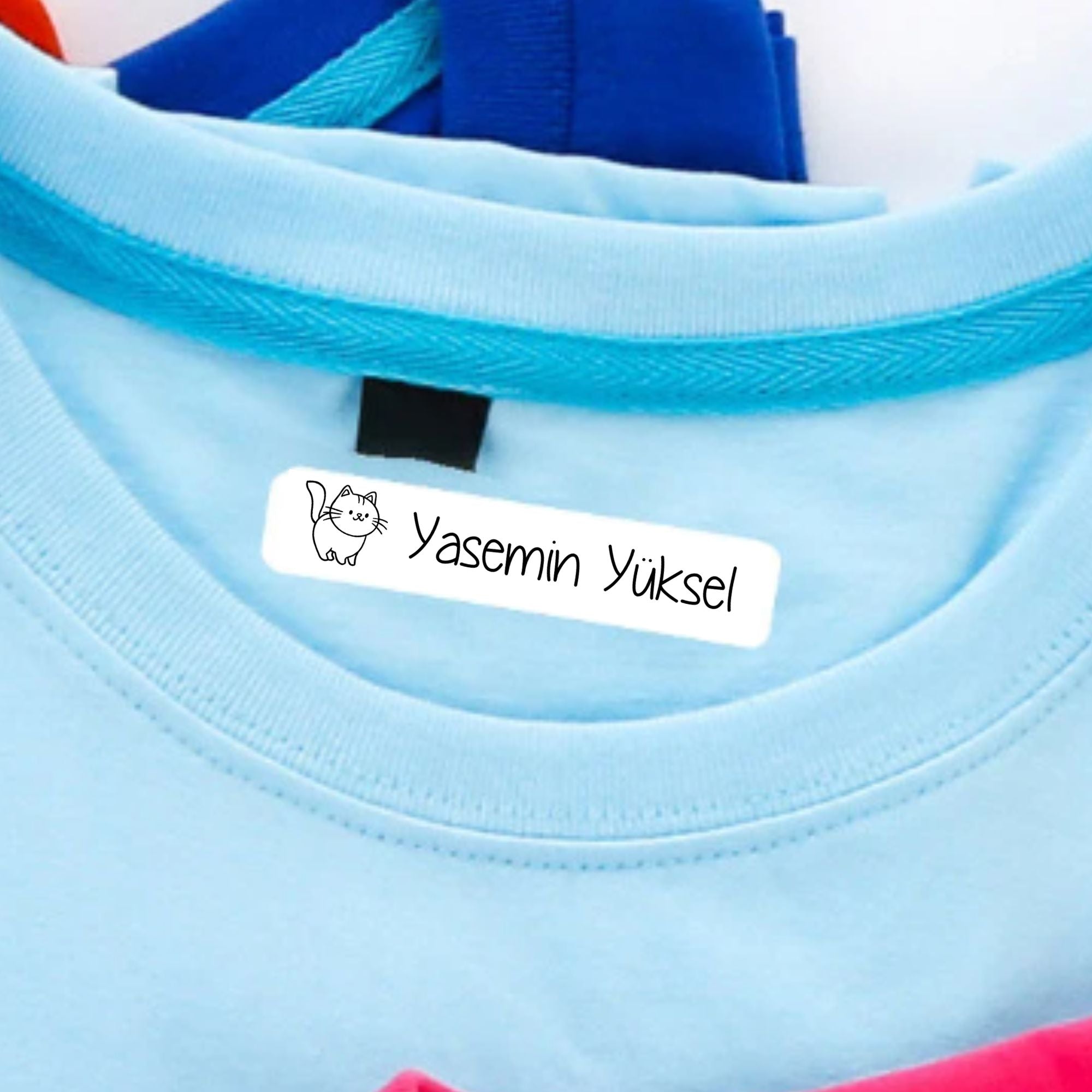 Wäscheetiketten mit Namen und Katze zum einbügeln - watsonlabel