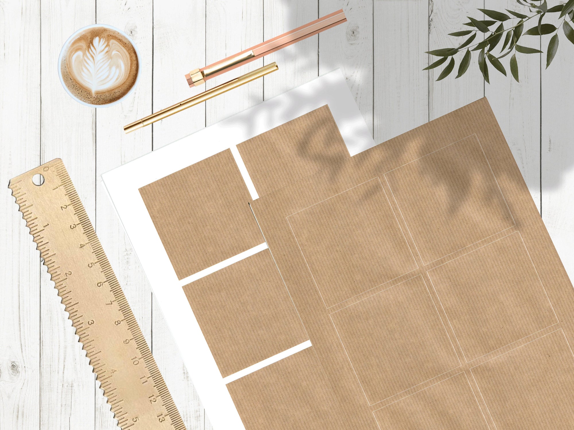braune Kraft Etiketten 80 x 80 mm für Flaschen und Gläser