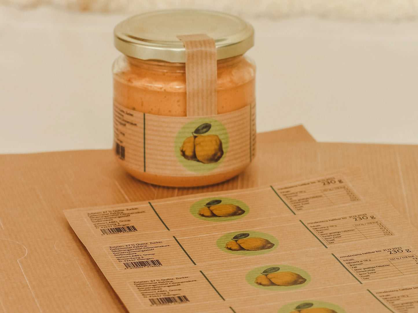 braune Kraft Etiketten für Marmelade von watsonlabel