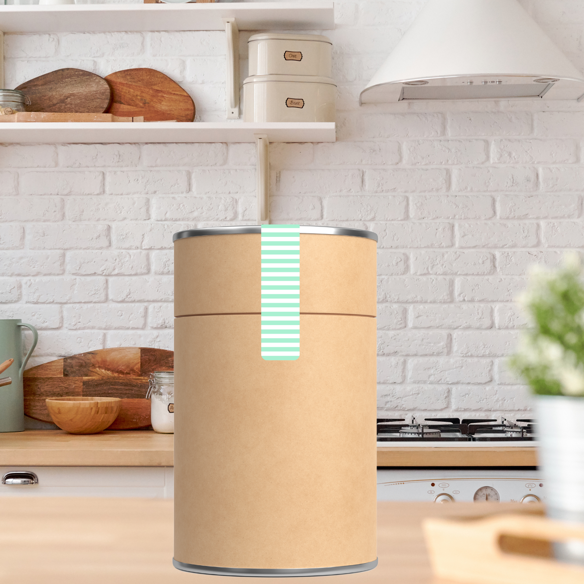 selbstklebende Verschluss-Etiketten mit gestreiftem Muster mint-weiss fuer Dosen guenstig online kaufen bei watsonlabel ID4229